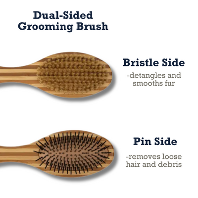 Country Living Dual-Sided Natural Wood Dog Brush - Ergonomic, Durable & Versatile