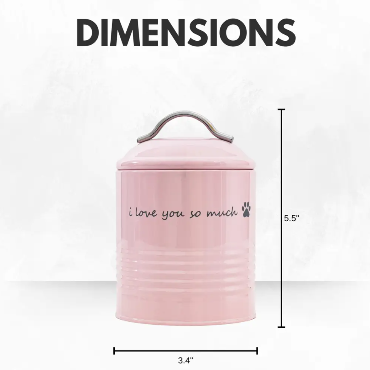 "I Love You So Much" Dog Treat Canister Gift Set – Pink & Blue