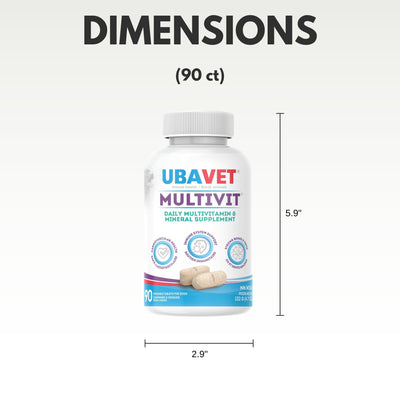 UBAVET MULTIVIT Daily Vitamin and Mineral Tablet for Dogs – Comprehensive Nutritional Support – (90 ct)